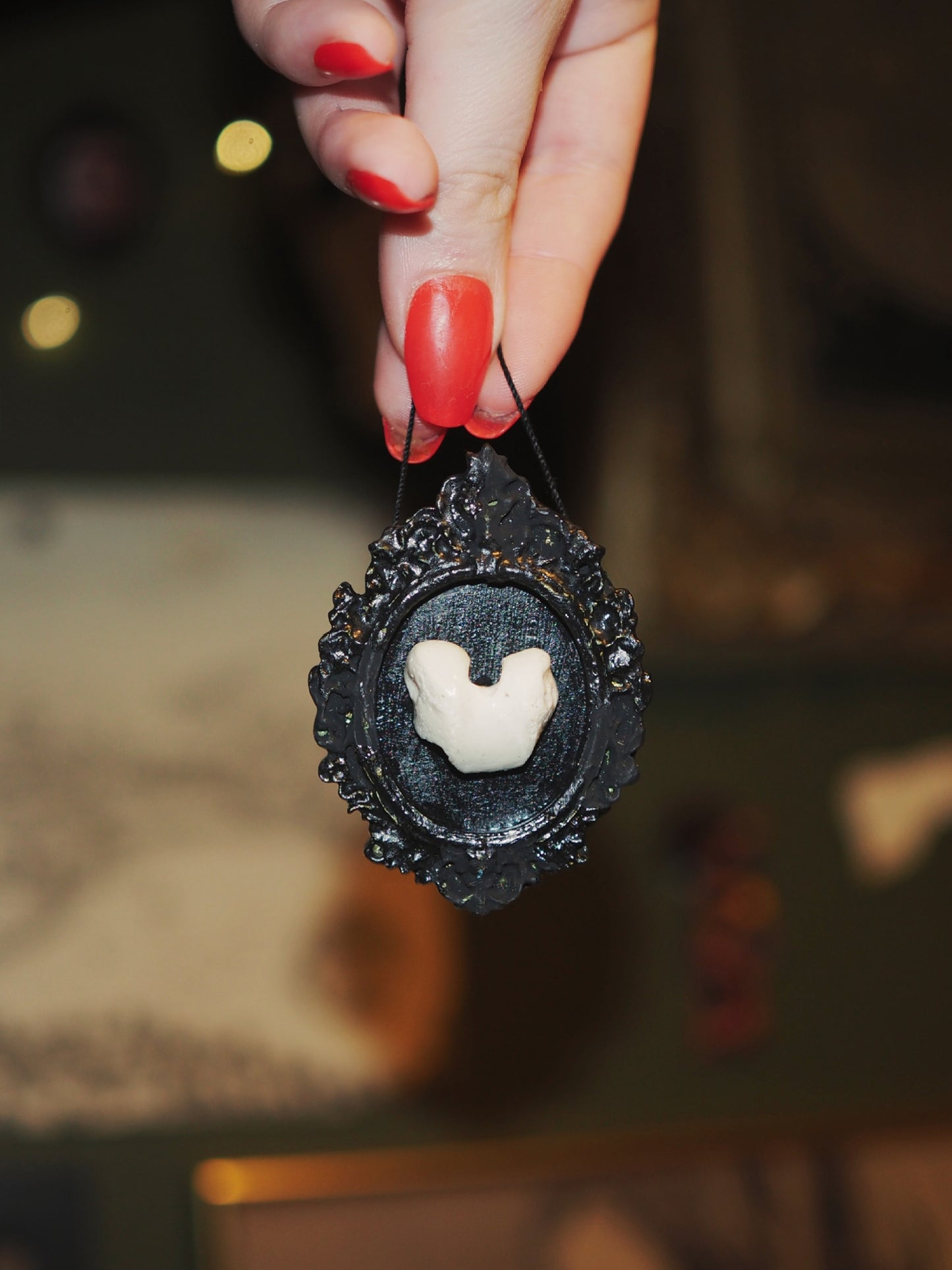 Reliquary I – Bone in Black Baroque Frame